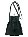 【中古】YVES SAINT LAURENT◆ショルダーバッグ/巾着/レザー/BLK/無地【バッグ】