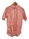 【中古】BROOKS BROTHERS◆6ボタン/ボタンダウン/USA製/半袖シャツ/15/コットン/RED//【メンズウェア】