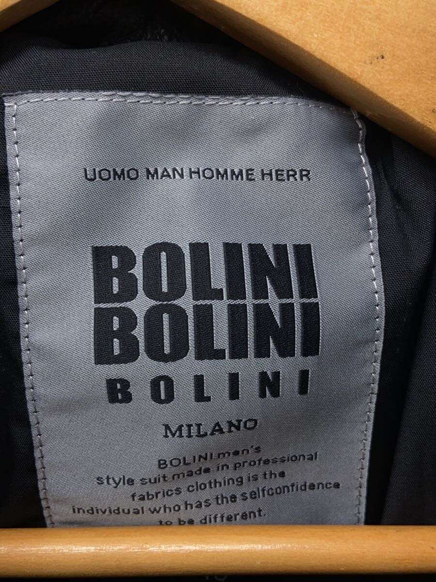 【中古】BOLINI◆ダブルライダースジャケット/48/牛革/BLK/無地/TCB0279【メンズウェア】