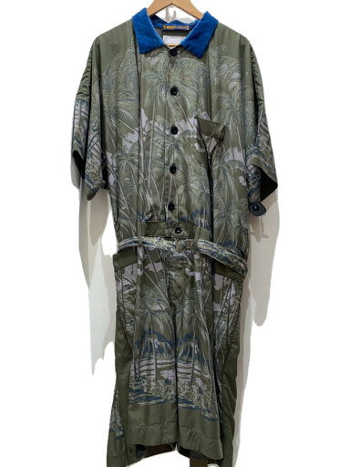 【中古】sacai◆Diamond head Jumpsuits/オールインワン/3/ポリエステル/KHK/総柄【メンズウェア】 【中古】sacai◆Diamond head Jumpsuits/オールインワン/3/ポリエステル/KHK/総柄【メンズウェア】