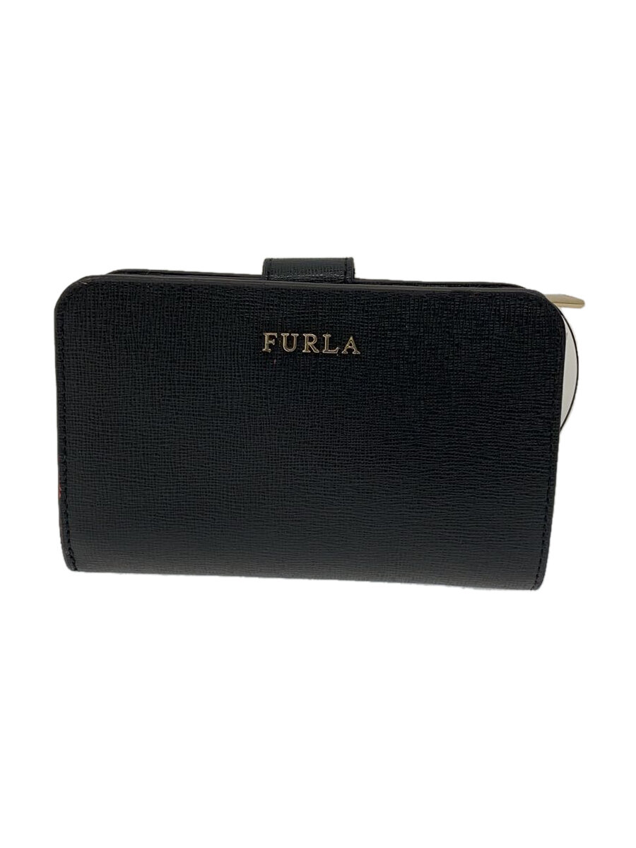 【中古】FURLA◆2つ折り財布/レザー/B