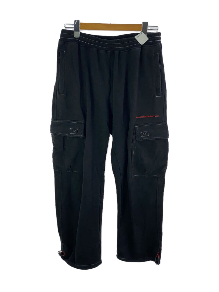 【中古】Blackeyepatch◆SWEAT CARGO PANTS/XL/コットン/BLK/使用感あり/色褪せあり【メンズウェア】