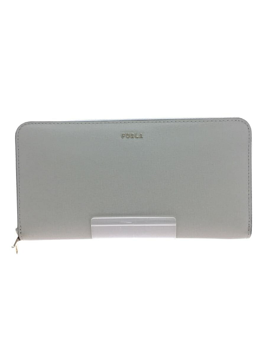 【中古】FURLA◆長財布/--/GRY/無地/レ