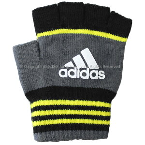 【追跡可能メール便2点まで可】 指切り 手袋 adidas アディダス グローブ 男の子 男児 小学生 低学年 中学年 子供手袋 キッズ手袋 防寒 子供 おしゃれ シンプル スポーツブランド 滑り止め付き てぶくろ ハーフフィンガー グレー 黒 ブラック 4508