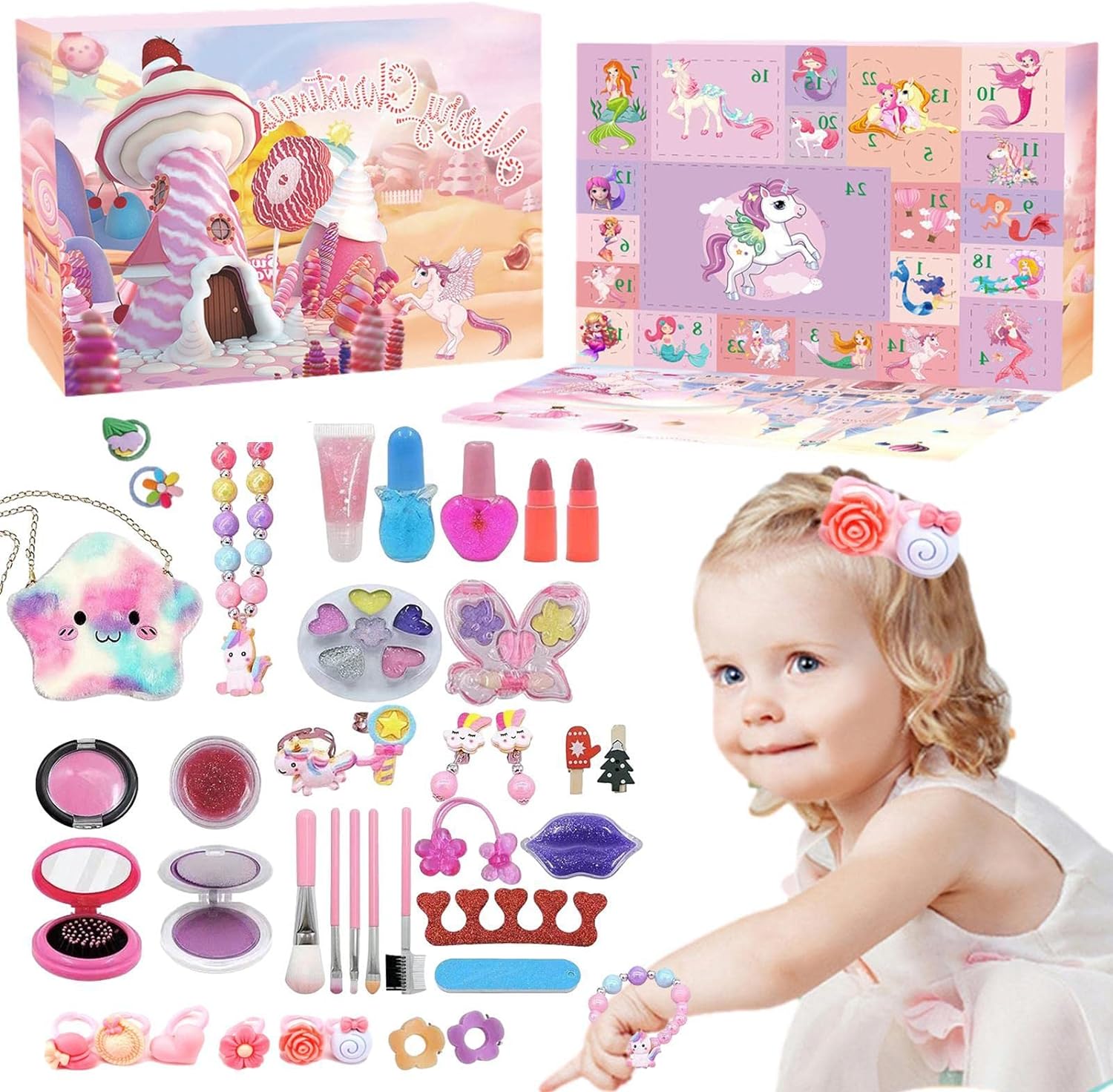 アドベントカレンダー 子供 メイクセット 子供用化粧品セット 24日 クリスマス アドベント カレンダー キッズコスメセット 化粧品おもち