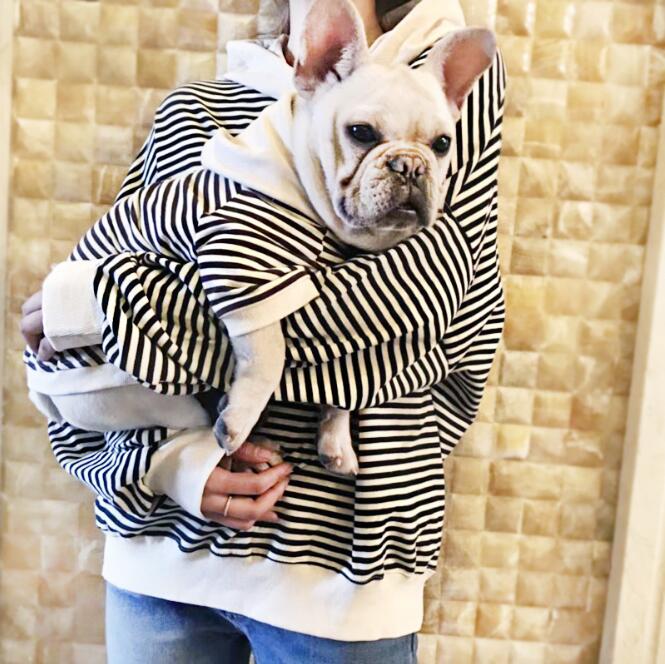 犬服　ペットグッズ ペアルック　愛犬とお揃いパーカーセット　男女兼用　ドッグウエア 小型犬　中型犬 ボーダー柄フード付きパーカー 可愛いペット用品 おしゃれ 2色　単品価格
