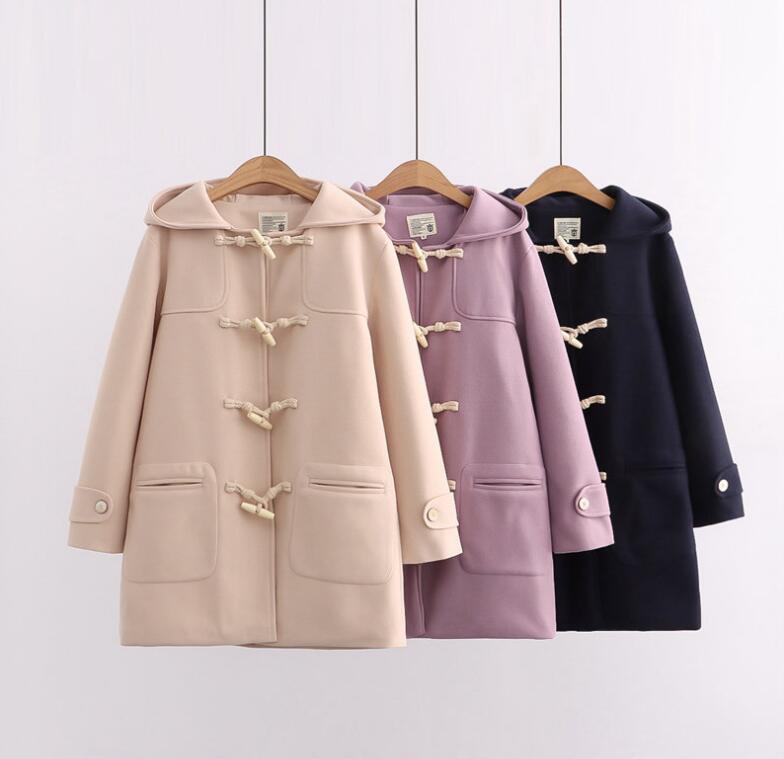 秋冬中綿入りコート ラシャコート レディース ダッフルコート 防寒アウタージャケット 厚手 トレンチコート カジュアルジャケット 学院風　通勤　暖かい フードありブルゾン お出かけオーバーコート S M L 3色(4)