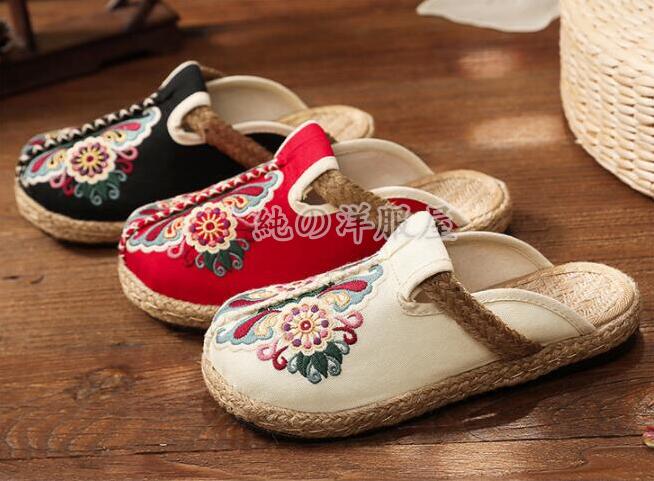 刺繍 チャイナ靴 民族