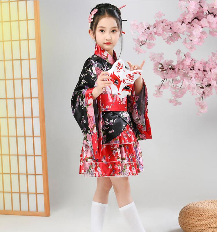 子供着物 女の子ロリータコスプレ衣装 交差和服 ハロウィンコスプレ衣装 花柄プリント コスチューム 着物ドレス 長袖 3点セット 文化祭 学園祭 祭り羽織 花火大会 花見 イベントアニメ 舞台衣装 テージ衣装 ダンス衣装110cm 120cm 130cm 140cm 150cm 160cm junchan-10010192 純の洋服屋さん サンプル画像3