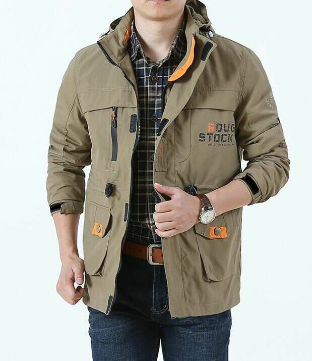 メンズアウトドアパーカ　ミリタリージャケット　4色　ショート丈　モッズコート　カジュアル登山服　やや薄め　格好良い防寒撥水アウター　スポーツアウエ　ポケットジャケット　春服　秋服　送料無料