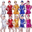 ジャズダンス衣装 レディース スパンコール タッセル付き ダンス衣装 チアダンス衣装 応援団チアリーディング団体演出服パンツ/スカート上下2点セット モダンダン...