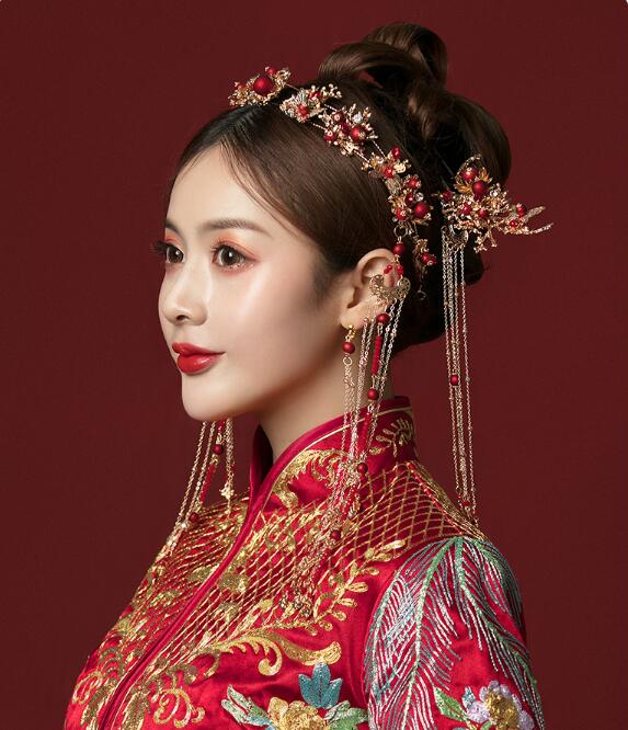 中華風アクセサリー 漢服 チャイナ服用 コスプレ髪飾り ティアラ かんざし ピアス イヤリング 合金 フ..