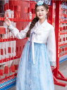 韓服 チマチョゴリ 女性 大人用 韓国風ドレス 白長袖ブラウス 星柄きらきらワンピース 韓国伝統民族衣装 韓流ステージ衣装 舞台衣装 結婚式 二次会 パーティー 成人式 卒業式 入学式 発表会 韓国風 ダンス衣装 コスプレS M L XL(4)