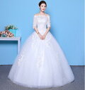 ロングウェディングドレス 華やかなプリンセスラインドレス姫系ドレス 花嫁ブライド【結婚式】【二次会】【パーティー】【披露宴】 【謝恩会】【演奏会】【イブニングドレス】司会演出前撮りドレス ベールパニエグローブカバー対応可(4)