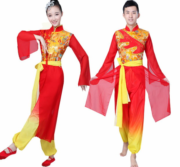 カンフー 中国風ダンス衣装 大人子供太極拳衣装上下二点セットアップ カンフー気功衣装 ライオンダンス ドラゴンダンス ファンダンス 中華服 華流コスプレ衣装 チ...