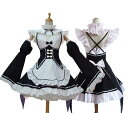 メイド服 大人 ロリータ ドレス ゴスロリ メイドコス Lolita jsk 膝丈 ショート丈 ジャンパースカート 袖カバー付き エプロン 蝶リボン フリル 仮装 二次元 コスチューム ハロウィン 学園祭 文化祭 コスプレ衣装 髪飾り 黒+白 S M L XL 2XL 3XL