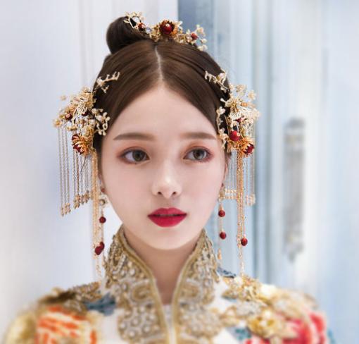 舞台用髪飾り7点セット　中国風コスプレ衣装に最高なヘアアクセ