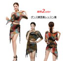 花柄ベリーダンス衣装 セットアップ シースルー生地 セクシーダンス練習着レッスンウェア レディース社交ダンス衣装 ゆったり半袖トップス ミニスカート(ヒップスカ...