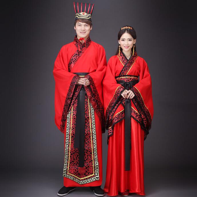 チャイナ服 中華コスプレ衣装 漢服 メンズ レディース 中国古代結婚式 新郎 新婦 中華服 ペアルック 華流 中国 時代劇 コスチューム 仮装 変装 黒 赤 中...