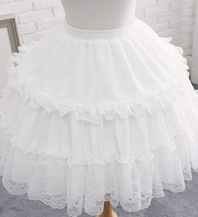 パニエ ショート丈 ミドル丈 47cm cosplay lolita ロリータ服用 パニエ 可愛いレー...