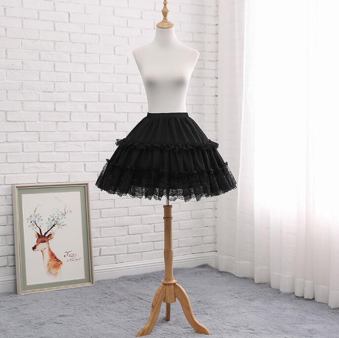 パニエ ショート丈 ミドル丈 47cm cosplay lolita ロリータ服用 パニエ 可愛いレー...