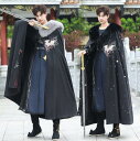 マント チャイナ服 メンズ 中華 コート ロング丈 オーバーサイズ ファー マント 漢服 中華衣装 華流 コスプレ衣装 秋冬向け 暖かい 黒 麒麟刺繍 華流 舞...