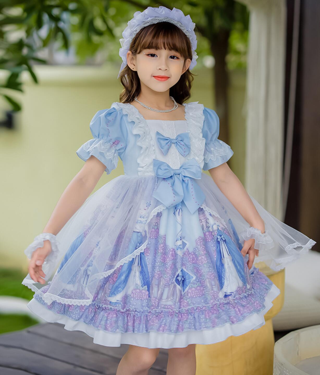 子供 ロリータ ワンピース 半袖 長袖 お姫様 ゴスロリ＆ロリータ ドレス 女の子 膝...