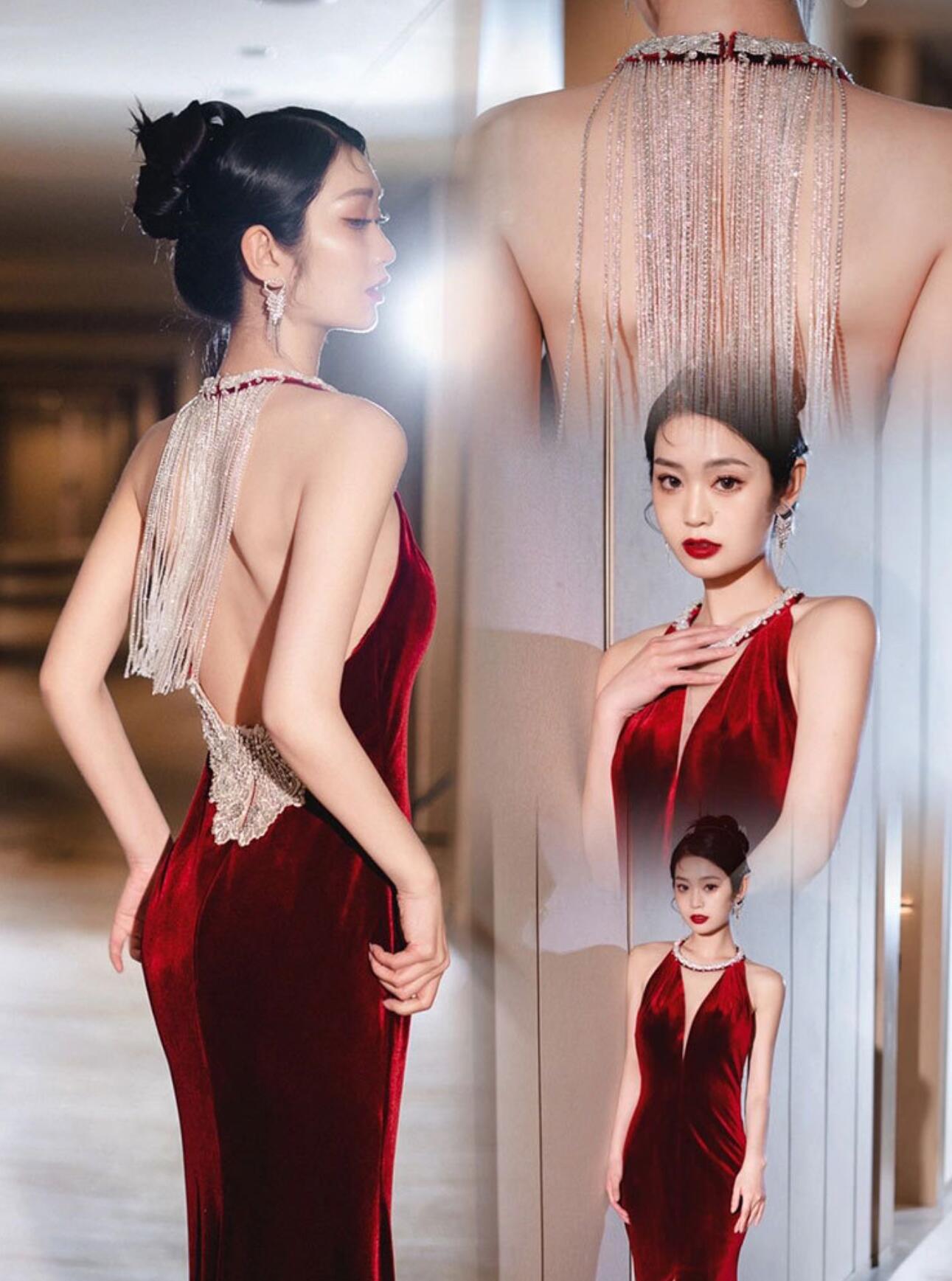 チャイナドレス レディース 春夏 ノースリーブ 細見え効果 若々しい印象 改良型 レトロモダン ロング丈 スタンドカラー エレガント 花柄プリント ストレッチ 立体柄