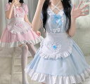 メイド服 ロリータ ワンピース 半袖 ショート丈 ミニ丈 Lolita 女装 メイド コスチューム ハロウィン 衣装 エプロン ウェイトレス 女性 大人 ジュニ...