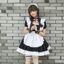 メイド服 メイドコス ロリータ メイド服 半袖 膝丈 ショート丈 ワンピース ロリータ服 チャイナカラー 穴開け 中華風 エプロンウェイトレス ハロウィン コスプレ衣装 女装 仮装 変装 裾フリル 大人 女子 学生 お姫様 COSPLAY 5点セット 黒白 S M L XL 2XL 3XL 4XL 5XL