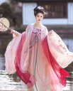 中華コスプレ衣装 振袖羽織2枚重ね ストール付き 豪華4点セット レディース 中国古代服装 中華唐朝時代劇 コスチューム ピンク ふわふわ お姫様 皇后 貴妃 華やか 漢服 繊細な刺しゅう プリント 超可愛い ハロウィン 華流 コスプレ 舞台 ステージ衣装