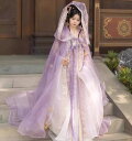 中華衣装 5点セット お姫様 華やか 漢服 中華コスプレ衣装 中国古代服装 皇后 貴妃 お姫様 唐朝 宮廷 仮装 変装 繊細な刺繍 キラキラ フード付きマント 振袖羽織 仙女 神様 中華服 漢服 シフォン 飄逸 ひらひら 中華古典漢服 舞台 ステージ衣装 撮影衣装 紫 ピンク 黄