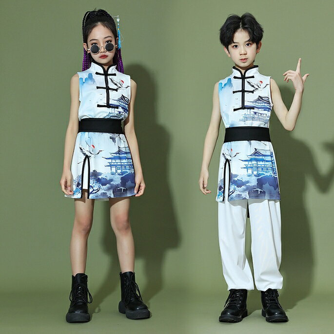 子供 ダンス 衣装 キッズ 中華ダンス 衣装 2点 3点セット ミドル丈チャイナワンピ...