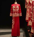 中華服 メンズ チャイナ服 上下2点セット 長袖 チャイナブラウス ロンスカート 龍刺繍 中華古典結婚式 披露宴 新郎 礼服 中華コスプレ衣装 赤 大人 華流 ...