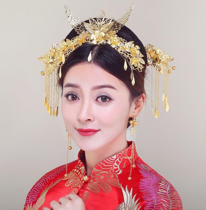 中華風髪飾り5点セット チャイナ風 古代宮廷 お姫様 貴妃 皇后 変身 コスチューム ...