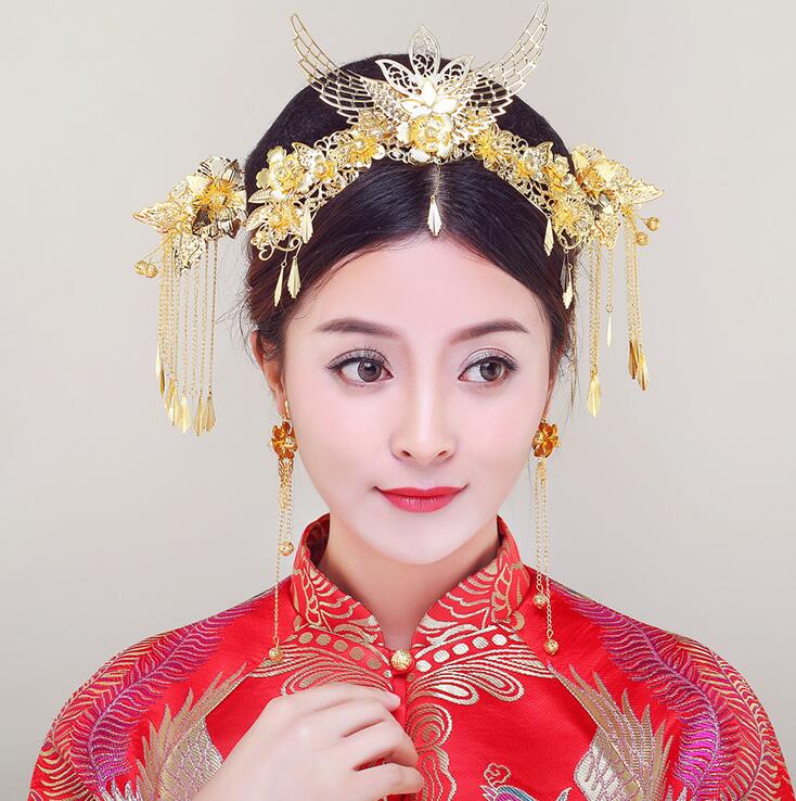 中華風髪飾り5点セット チャイナ風 古代宮廷 お姫様 貴妃 皇后 変身 コスチューム ...