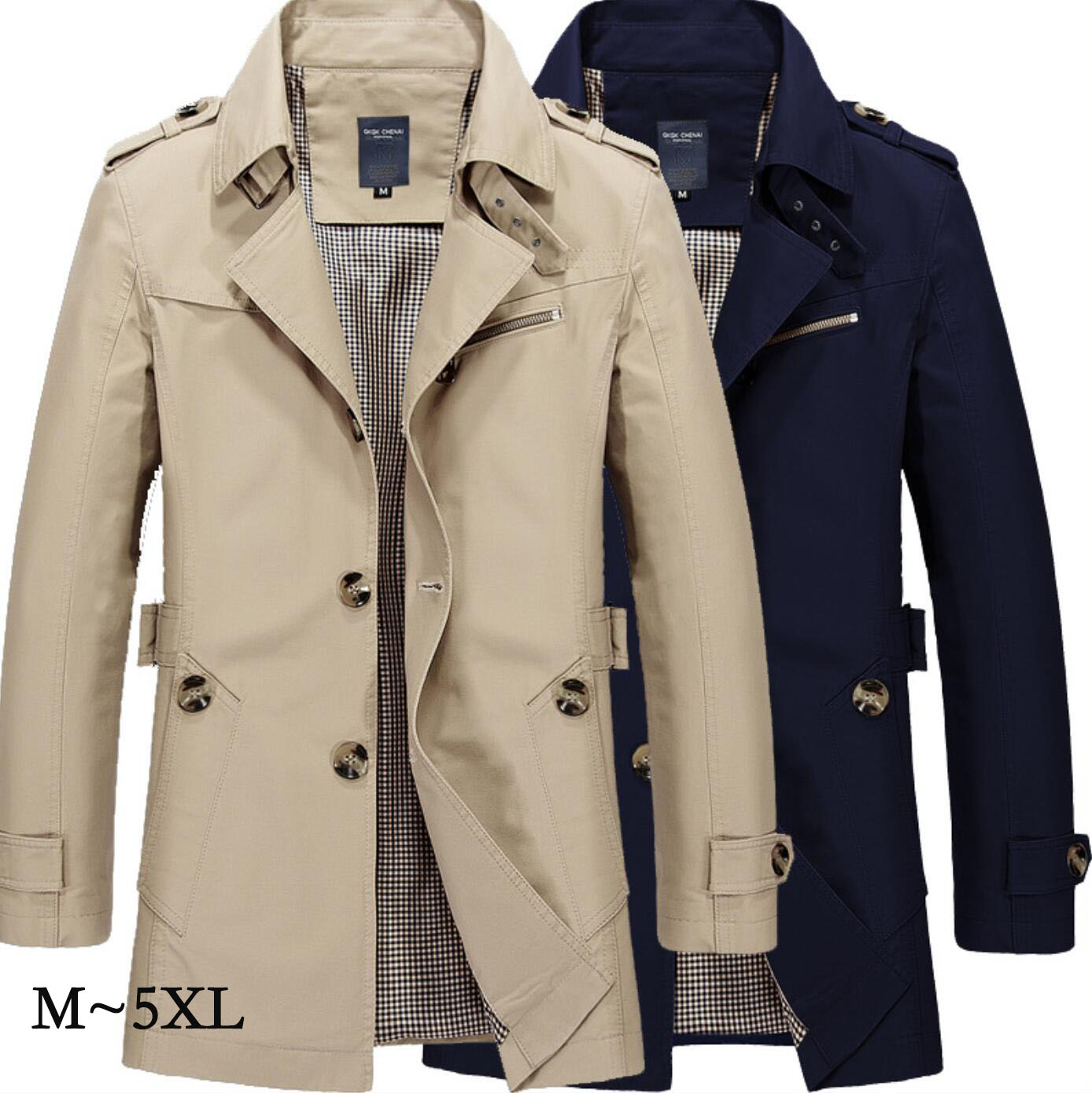 トレンチコート ミドル丈 春秋向け メンズ トレンチコート 通勤コート スプリングコート 春コート ミディアム ビジネス Pコート カジュアルジャケット スリム...