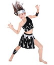ダンス 衣装 大人 子供サイズ有 エスニック 民族風 パフォーマンス ダンスウエア 黒 ワンショルダータンクトップ+膝丈スカート 飾り付 レディース 女の子 発表会 学園祭 チアダンス 民族ダンス HIPHOP 太鼓 ジャンベ 打楽器 衣装 110 120 130 140 150 S M L XL 2XL 3XL