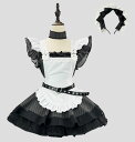メイド服 レディース ハロウィン メイドコス 新作 半袖 ショート丈 エプロンドレス コスチューム 大人 女装 黒白 ストライプ 裾フリル ベルトと髪飾り付き ゴシック&ロリータ メイド服 スクエアネック レトロ風 ハロウィン コスプレ衣装 S M L XL 2XL 3XL 4XL 5XL