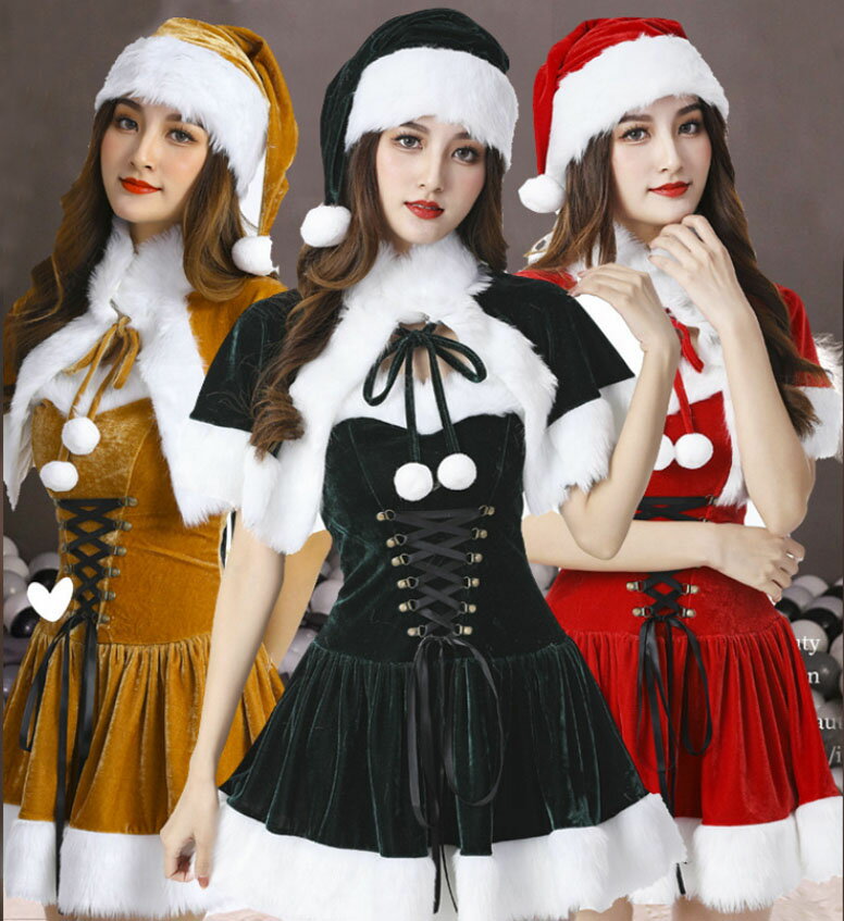 商品詳細 レディース　サンタコスプレ衣装 内容 ワンピース、ケープ、帽子 サイズ（cm） ワンサイズ：バスト80　ウエスト82　着丈76　身長150-170　体重40-60KG以内 素材 ポリエステル 注意事項 ※注文の時、色とサイズ、送付...