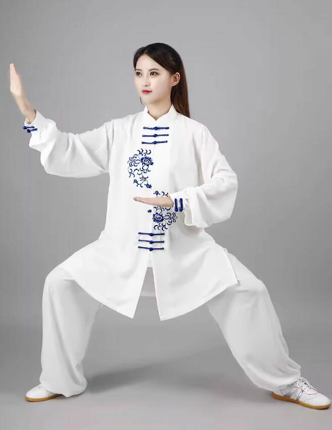 4色 太極拳ウエア 大人 男女兼用 太極拳 練習 表演服 長袖 上下セット服 ゆったり ...