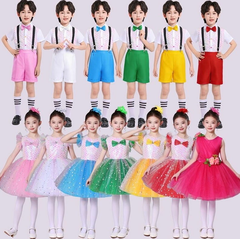 子供 ステージ衣装 男の子 半袖 シャツ＋半ズボン サスペンダー 蝶ネクタイ 靴下付き5点セット 可愛い キッズ ジュニ…