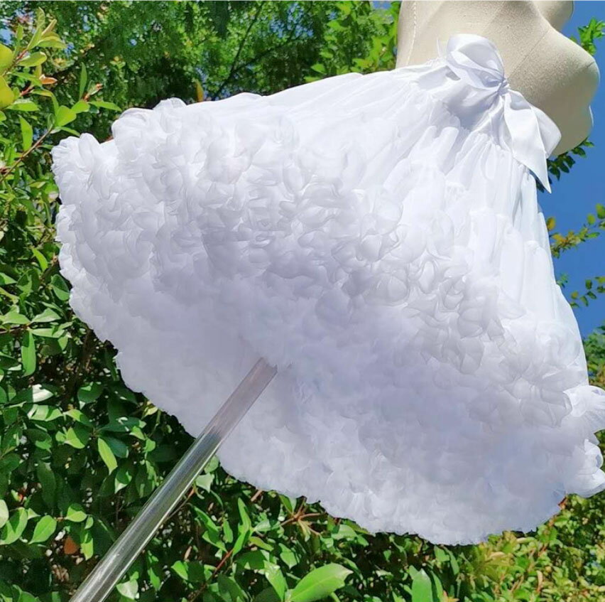 パニエ チュチュスカート ボリューム フリルいっぱい ミニ ショート丈 膝丈45cm 55...
