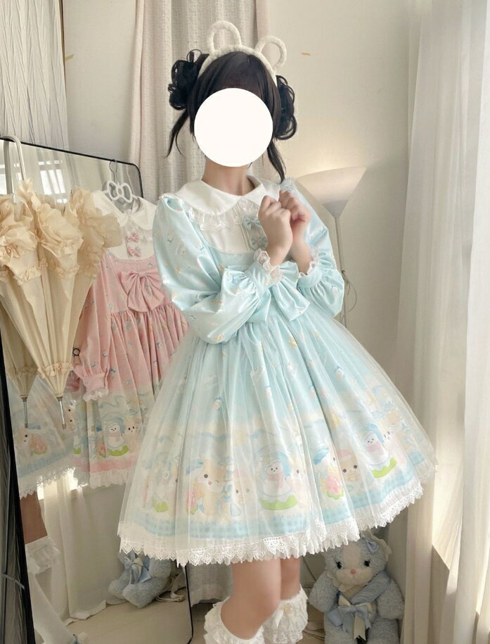 水色 ゴスロリ ワンピース パニエ 魔法少女フリルワンピース：パニエ | Maiden's Rêve