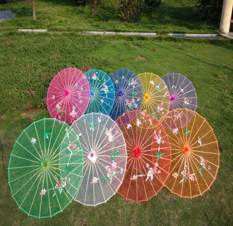 ダンス用傘 道具傘 中華コスプレ 唐傘 からかさ 半透明 お花 フリンジ タッセル リ...