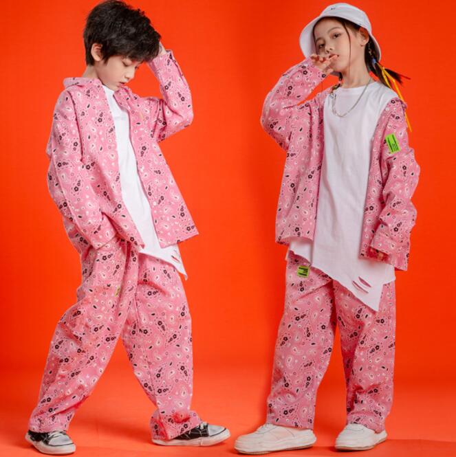 Rakuten - キッズ ダンス 衣装 秋冬 子供 ヒップホップ ジャズ ストリートダンス 衣装 長袖 シャツ ブラウス ゆったり 長ズボン サルエル 花柄 総柄 トレーナー 単品 セット選べる ピンク 男の子 女の子 ユニセックス 発表会 ダンス 衣装 カジュアル服110 120 130 140 150 160 170 180