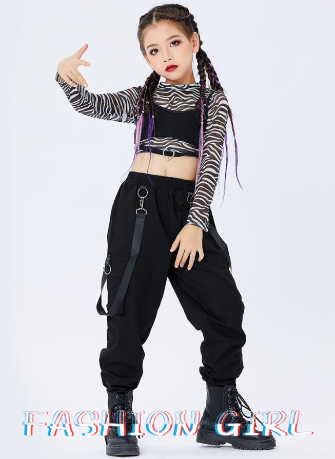 子供ダンス衣装 3点セットアップ キッズダンスウェア 女の子 ヒップホップ ジャズ ストリートダンス 衣装セット ヒョ…