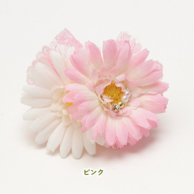 リボン 犬 アクセ CanNana きゃんナナ ダブルガーベラバレッタリボン イエロー ヘ...