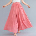 フレアパンツ シフォンボトムス リネンワイドパンツ パンツスカートガウチョパンツ 麻 レディース ハイウエスト ゆったり 涼しい ウエストゴム 大きいサイズ 大人 マキシ ロング ふんわり裏地あり 体型カバー スカーチョ スカンツ おしゃれ ダンススカート ヨガパンツ 春夏秋