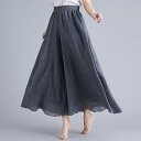 フレアパンツ スカーチョ スカンツ リネンワイドパンツ パンツスカート ガウチョパンツ シフォンボトムス 麻 レディース ハイウエスト ゆったり 涼しい ウエストゴム 大きいサイズ 体型カバー マキシ ロング ふんわり裏地あり おしゃれ ダンススカート ヨガパンツ 春夏秋
